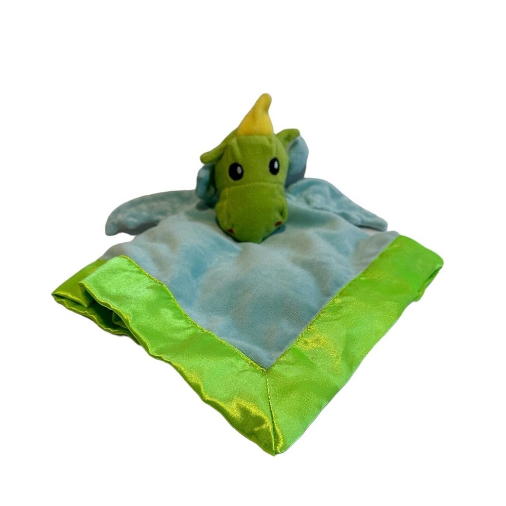 Little Journey Cuddle Buddy Lovey Baby Dinosaur Blue Green Security Blanket